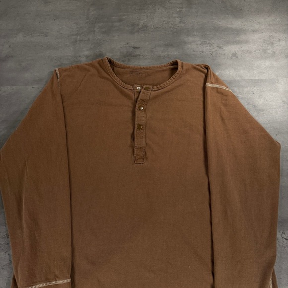 Abercrombie & Fitch Other - Abercrombie & Fitch Henley Shirt Mens Large Brown‎ Contrast Stitch Long Sleeve